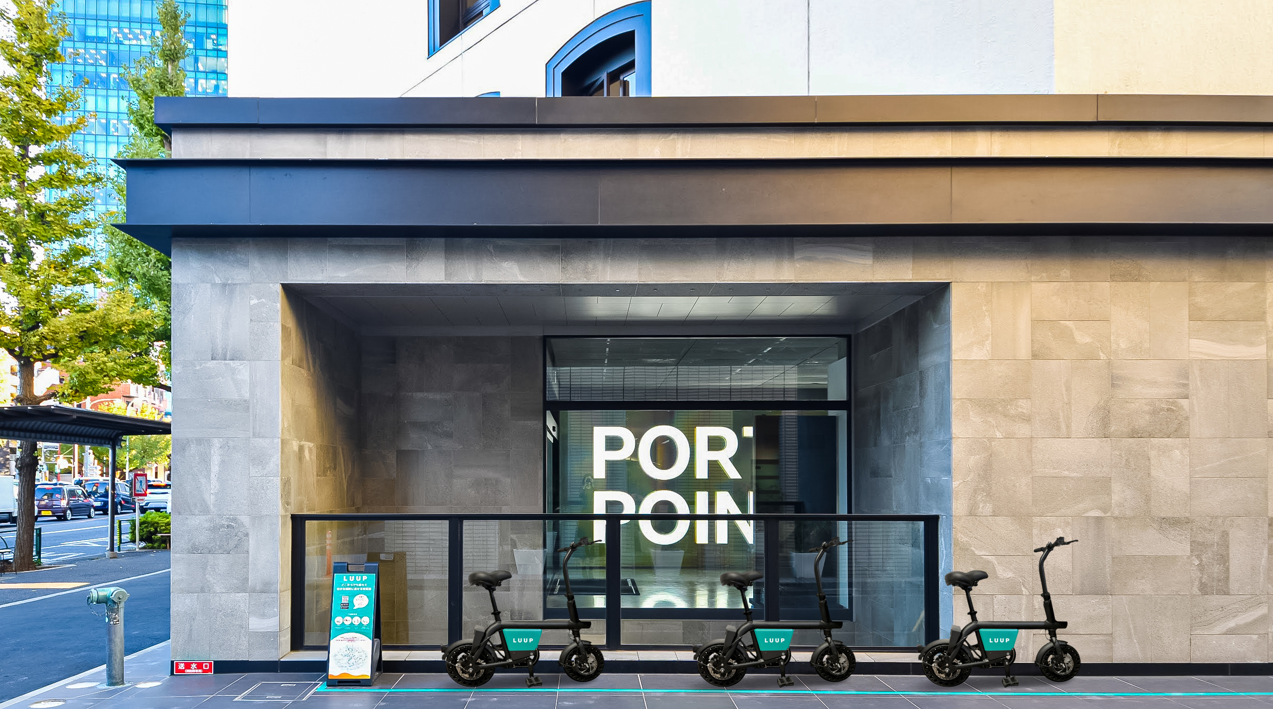 ▲シェアサイクルを設置したPORTAL POINT HARAJUKU