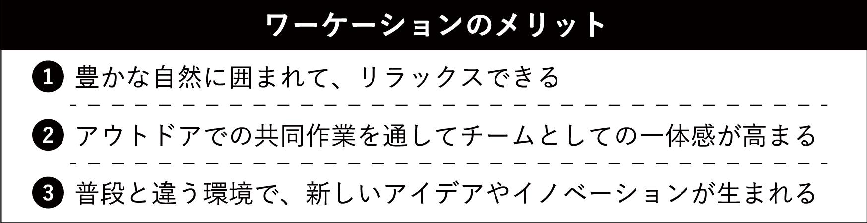 ▲表1 ワーケーションのメリット